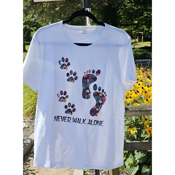 The Unbranded Brand Other - Never Walk Alone Paw Dog Flower Shirt Dog Friends Dog Lover - Gift for Dog Lo...